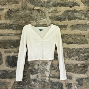 Cream long sleeve light tee